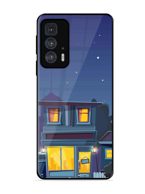 Vector Night House Glossy Metal Phone Cover for Motorola Edge 20 Pro Zapvi