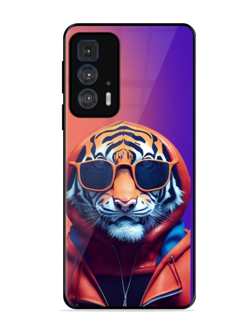 Tiger Animation Glossy Metal Phone Cover for Motorola Edge 20 Pro Zapvi