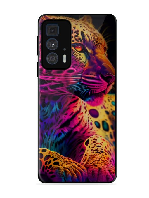 Leopard Art Glossy Metal Phone Cover for Motorola Edge 20 Pro Zapvi