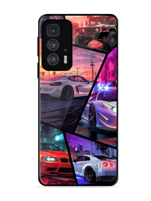 Ride In Pixels Glossy Metal Phone Cover for Motorola Edge 20 Pro Zapvi