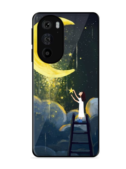 Moonlight Healing Night Illustration Glossy Metal TPU Phone Cover for Motorola Edge 30 Pro Zapvi