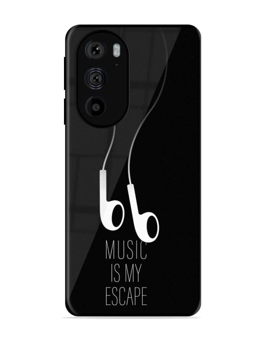 Music Is My Escape Glossy Metal Phone Cover for Motorola Edge 30 Pro Zapvi