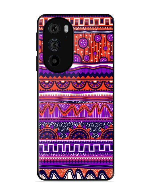 Ethnic Seamless Pattern Glossy Metal TPU Phone Cover for Motorola Edge 30 Pro Zapvi