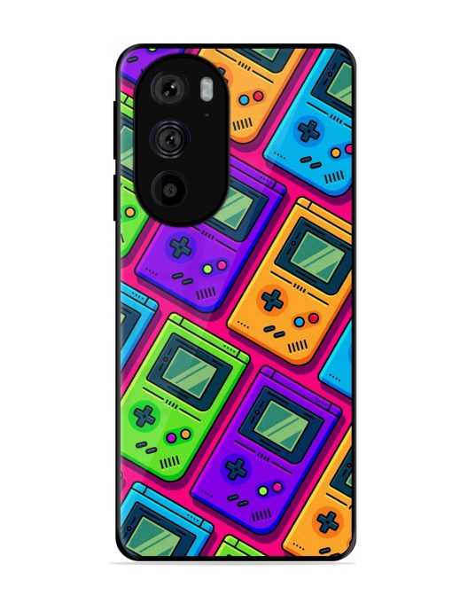 Game Seamless Pattern Glossy Metal Phone Cover for Motorola Edge 30 Pro Zapvi