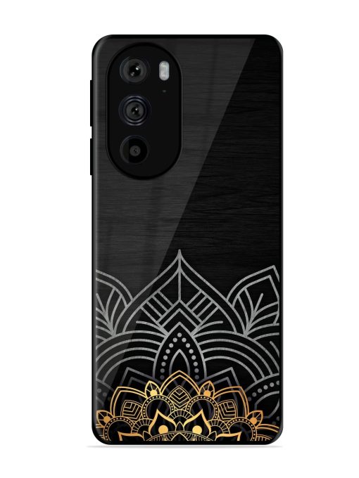 Decorative Golden Pattern Glossy Metal Phone Cover for Motorola Edge 30 Pro Zapvi