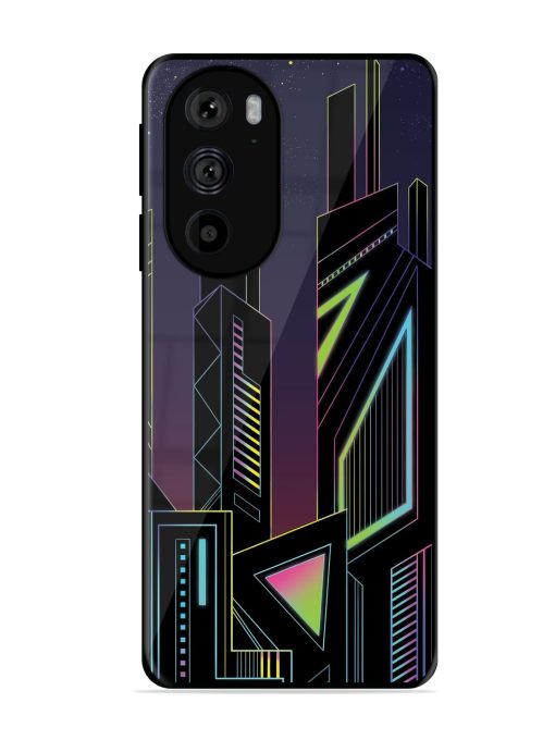 Neon Dreamscape Glossy Metal Phone Cover for Motorola Edge 30 Pro Zapvi