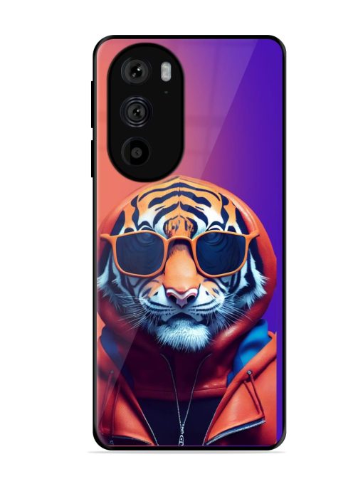 Tiger Animation Glossy Metal Phone Cover for Motorola Edge 30 Pro Zapvi