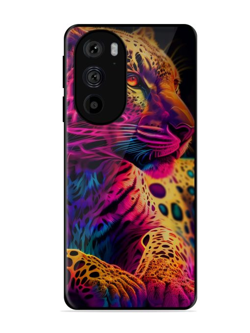 Leopard Art Glossy Metal Phone Cover for Motorola Edge 30 Pro Zapvi