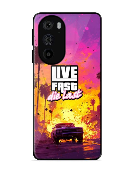 Live Fast Glossy Metal Phone Cover for Motorola Edge 30 Pro Zapvi