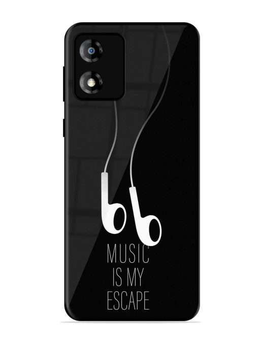 Music Is My Escape Glossy Metal Phone Cover for Motorola Moto E13