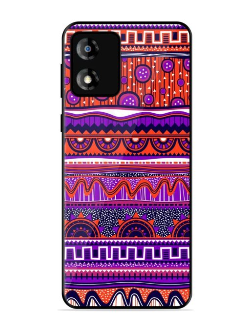 Ethnic Seamless Pattern Glossy Metal TPU Phone Cover for Motorola Moto E13