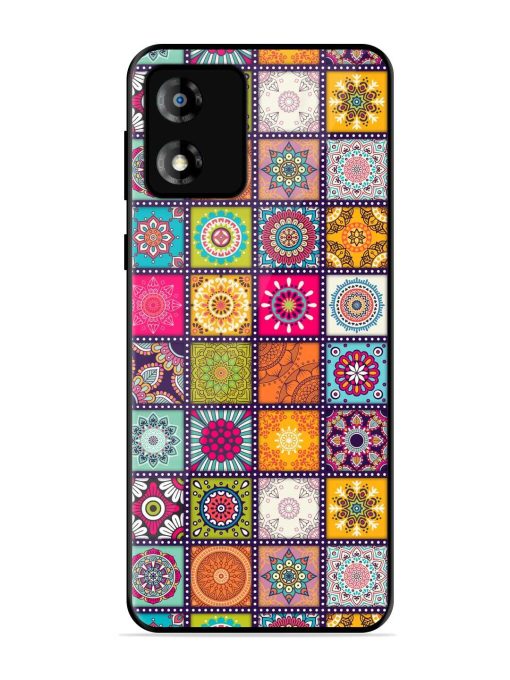 Seamless Pattern Vintage Glossy Metal Phone Cover for Motorola Moto E13