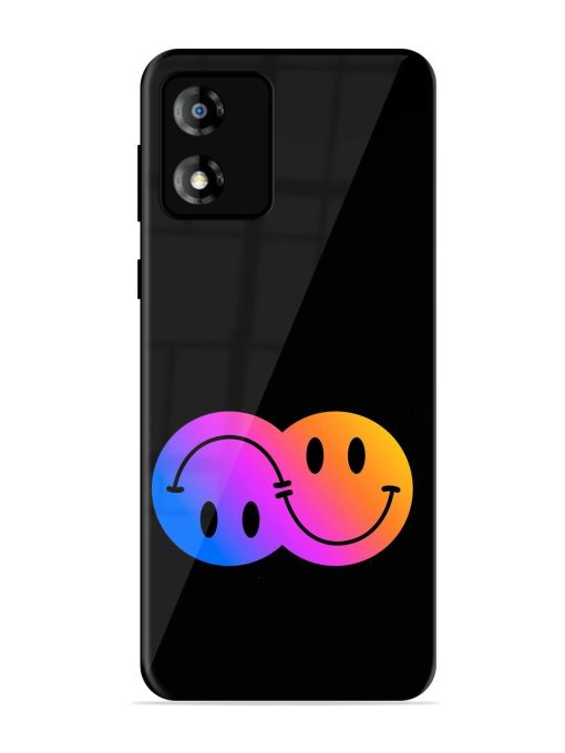 Gradient Smile Art Glossy Metal TPU Phone Cover for Motorola Moto E13 Zapvi