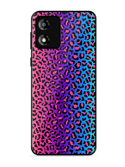 Colorful Leopard Seamless Glossy Metal Phone Cover for Motorola Moto E13 Zapvi