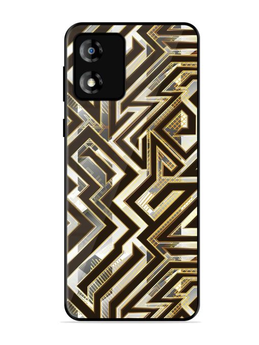 Technology Geometric Seamless Glossy Metal Phone Cover for Motorola Moto E13