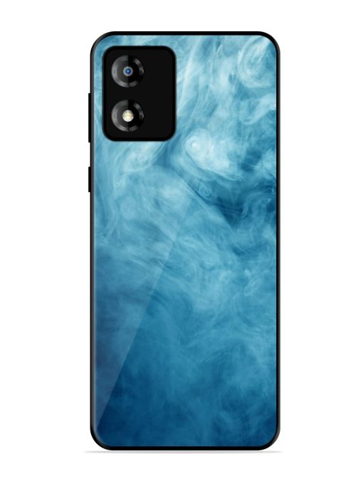 Blue Smoke Art Glossy Metal Phone Cover for Motorola Moto E13 Zapvi