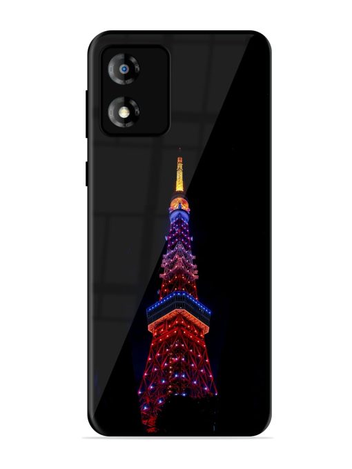 Eiffel Tower Night View Glossy Metal Phone Cover for Motorola Moto E13 Zapvi