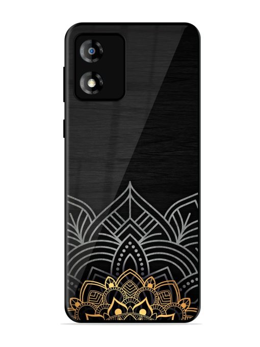 Decorative Golden Pattern Glossy Metal Phone Cover for Motorola Moto E13 Zapvi