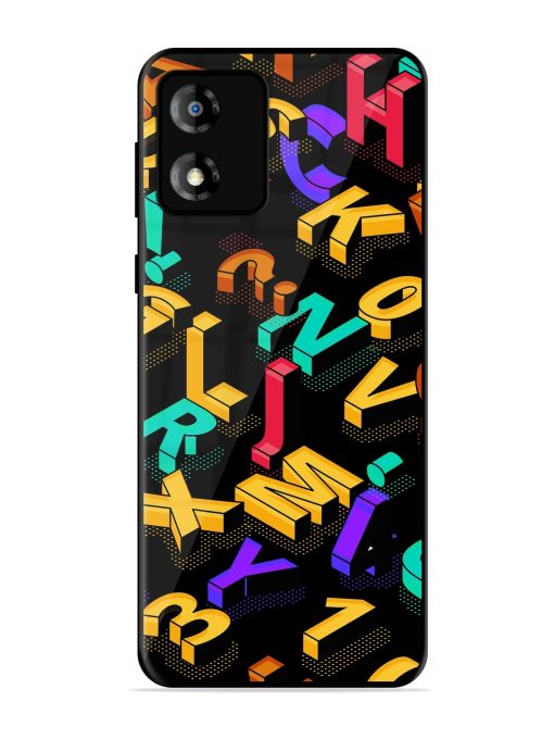 Seamless Pattern With Letters Glossy Metal Phone Cover for Motorola Moto E13 Zapvi