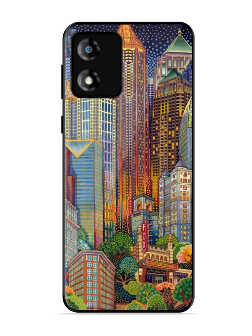 Cityscapes Art Glossy Metal Phone Cover for Motorola Moto E13 Zapvi