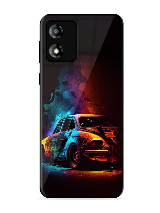 High Classic Car Art Glossy Metal Phone Cover for Motorola Moto E13 Zapvi