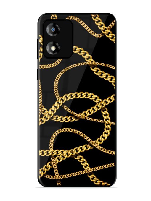 Decorative Golde Chain Glossy Metal Phone Cover for Motorola Moto E13