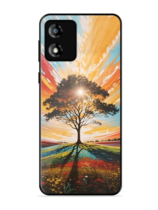 Abstract Tree Colorful Art Glossy Metal Phone Cover for Motorola Moto E13 Zapvi