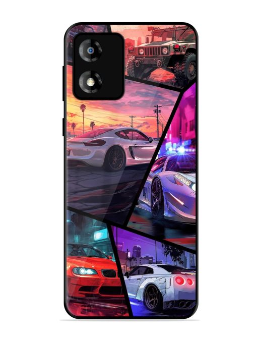 Ride In Pixels Glossy Metal Phone Cover for Motorola Moto E13 Zapvi