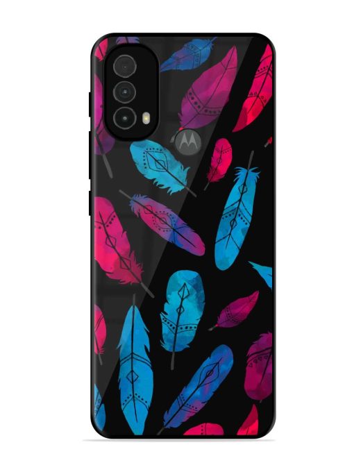 Feather Art Glossy Metal Phone Cover for Motorola Moto E40 Zapvi