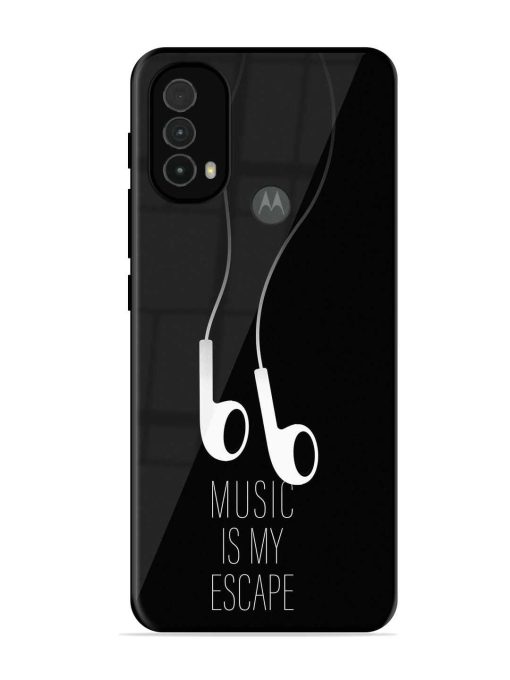 Music Is My Escape Glossy Metal Phone Cover for Motorola Moto E40 Zapvi