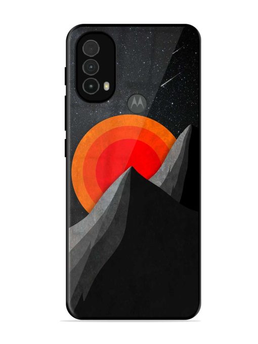 Black Mountain Glossy Metal Phone Cover for Motorola Moto E40 Zapvi