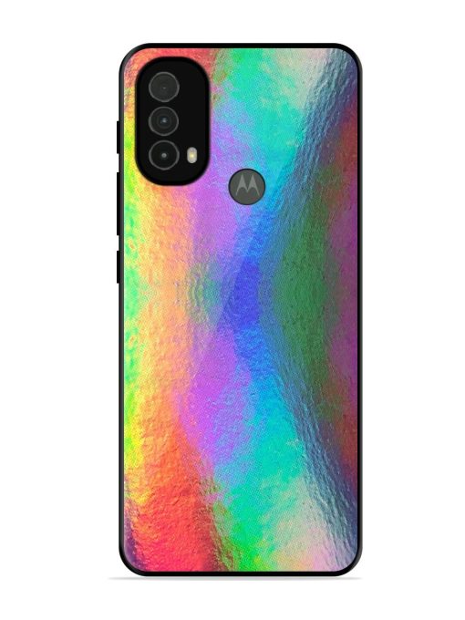 Colorful Holographic Background Glossy Metal TPU Phone Cover for Motorola Moto E40 Zapvi