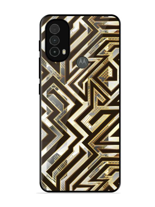 Technology Geometric Seamless Glossy Metal Phone Cover for Motorola Moto E40 Zapvi