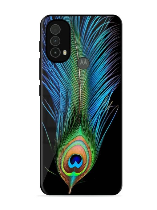 Peacock Feather Glossy Metal TPU Phone Cover for Motorola Moto E40