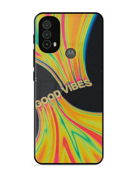 Good Vibes Glossy Metal Phone Cover for Motorola Moto E40 Zapvi