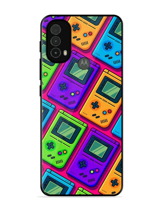 Game Seamless Pattern Glossy Metal Phone Cover for Motorola Moto E40 Zapvi