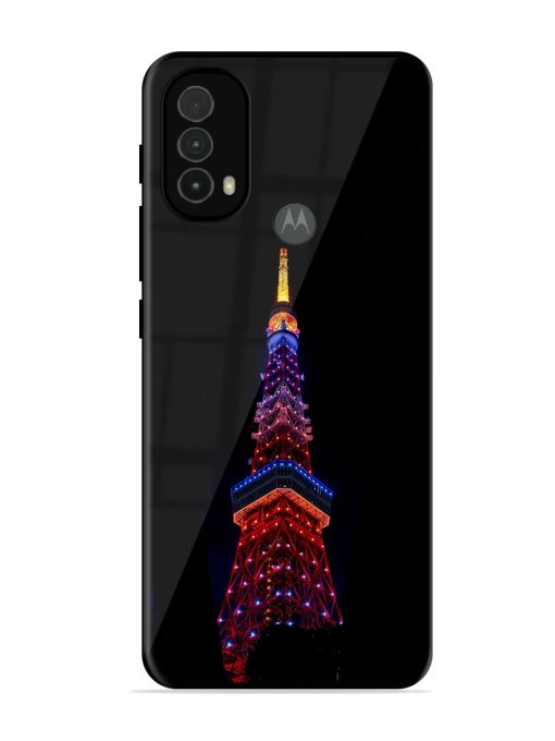 Eiffel Tower Night View Glossy Metal Phone Cover for Motorola Moto E40 Zapvi