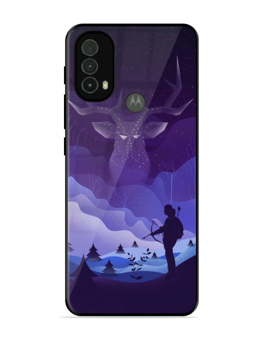 Deer Forest River Glossy Metal Phone Cover for Motorola Moto E40