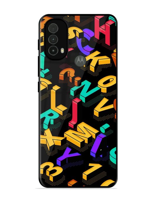 Seamless Pattern With Letters Glossy Metal Phone Cover for Motorola Moto E40 Zapvi