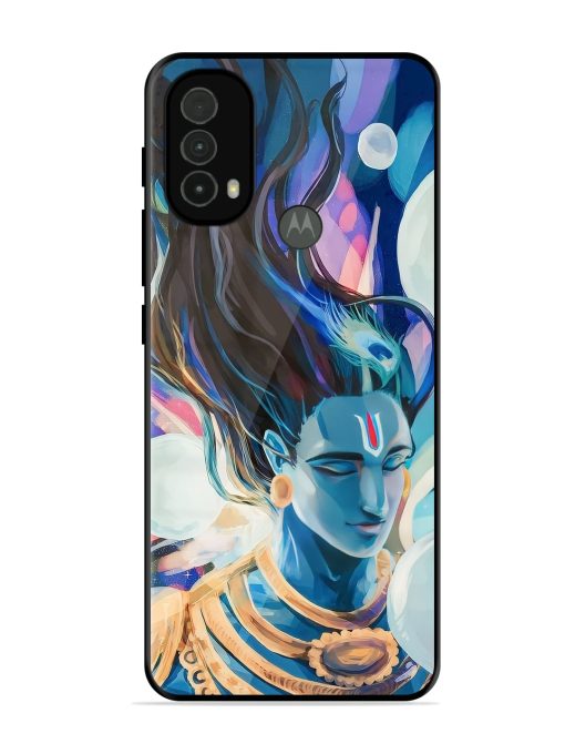 Bhagwan Sri Krishna Glossy Metal Phone Cover for Motorola Moto E40