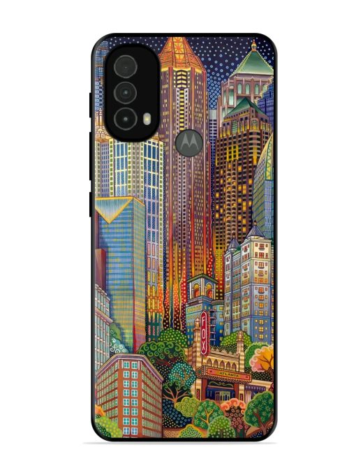 Cityscapes Art Glossy Metal Phone Cover for Motorola Moto E40 Zapvi