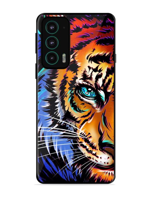 Colorful Lion Art Glossy Metal Phone Cover for Motorola Moto Edge 20 Zapvi