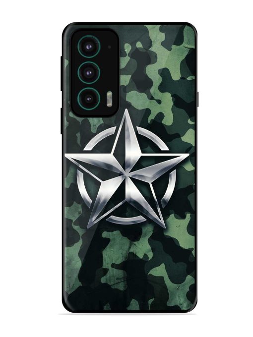 Indian Army Star Design Glossy Metal Phone Cover for Motorola Moto Edge 20 Zapvi