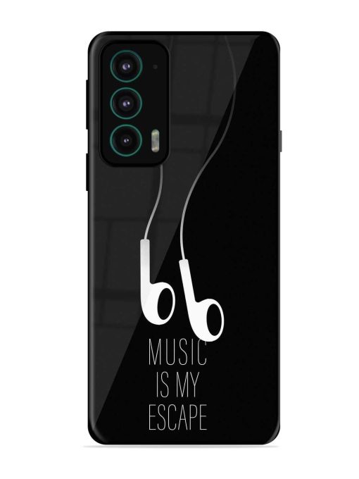 Music Is My Escape Glossy Metal Phone Cover for Motorola Moto Edge 20 Zapvi