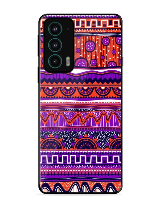 Ethnic Seamless Pattern Glossy Metal TPU Phone Cover for Motorola Moto Edge 20 Zapvi