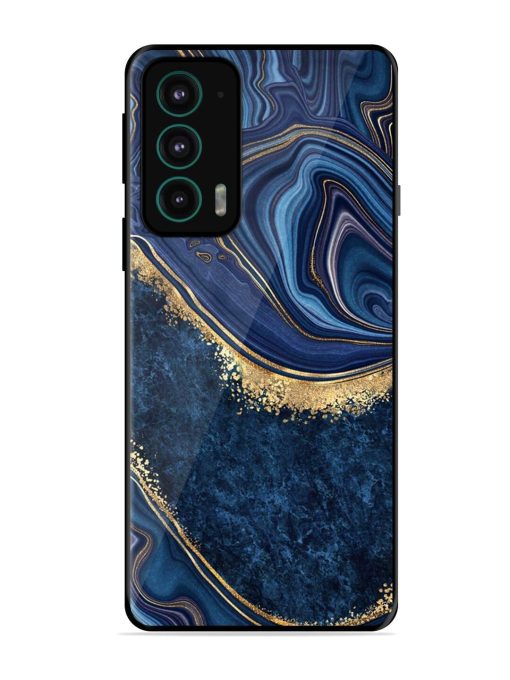 Abstract Background Blue Glossy Metal TPU Phone Cover for Motorola Moto Edge 20