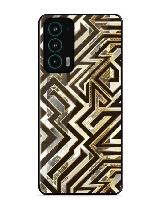 Technology Geometric Seamless Glossy Metal Phone Cover for Motorola Moto Edge 20 Zapvi