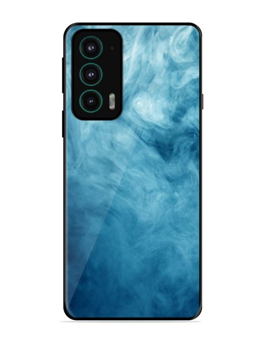 Blue Smoke Art Glossy Metal Phone Cover for Motorola Moto Edge 20 Zapvi