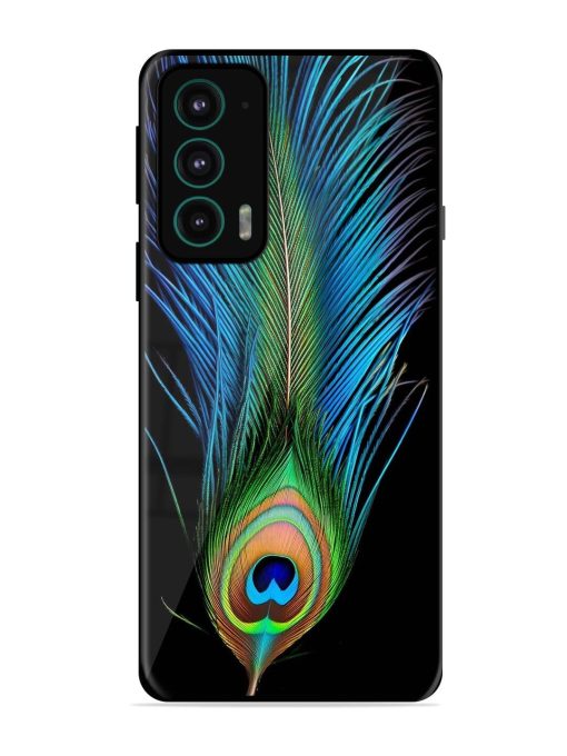 Peacock Feather Glossy Metal TPU Phone Cover for Motorola Moto Edge 20