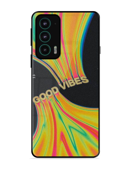 Good Vibes Glossy Metal Phone Cover for Motorola Moto Edge 20 Zapvi